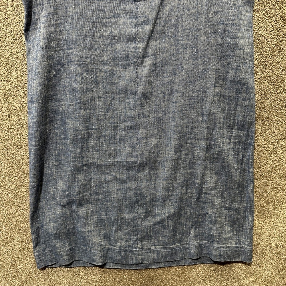Theory Adraya Blue Linen Blend Sleeveless Shift Mini Dress Size 4 Coastal Summer - Picture 10 of 11